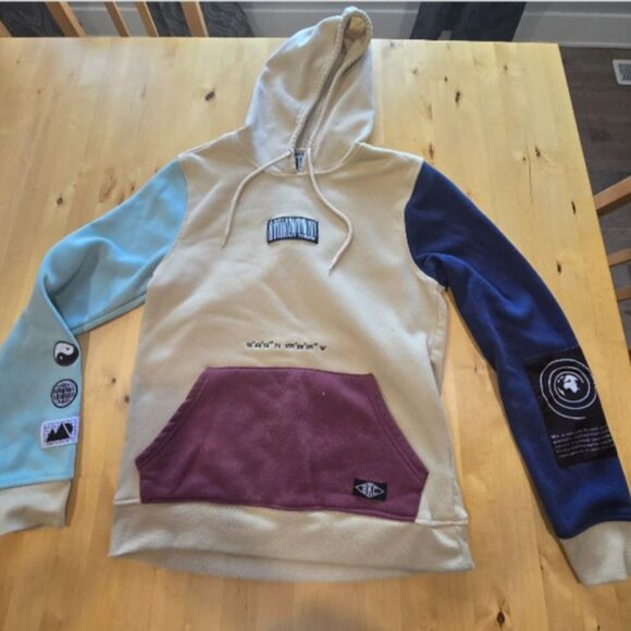 BKC Graphic Hoodie Size Small S Colorblock Explorer Coordinate Streetwear Unisex - Picture 4 of 7